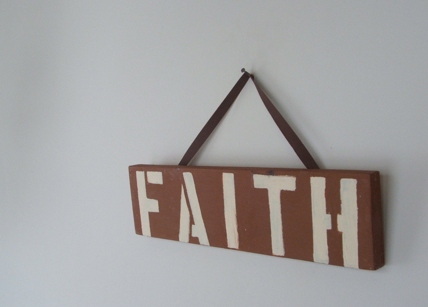 Vintage Handmade Wooden Sign Faith By Lookonmytreasures On Etsy