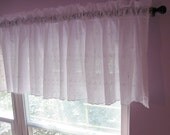 Ready to ship - White cotton eyelet valance with scallop