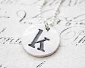 lowercase letter fine silver charm