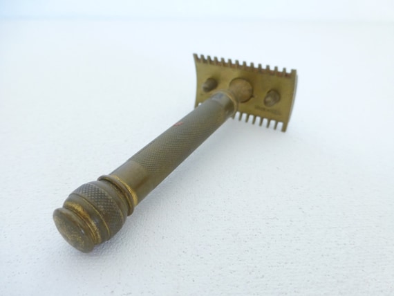 SALE Antique brass GILLETTE safety RAZOR circa by