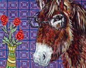 DONKEY Art Print horse library 8x10 JSCHMETZ abstract american modern POP art folk abstract