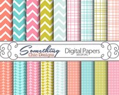 Summer Chevron Pattern Digital Background Papers