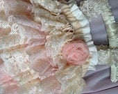 Vintage Ruffled Lace Wedding  Flower Girl Dress, Custom choice of colors by Rosanna Hope for Babybonbons
