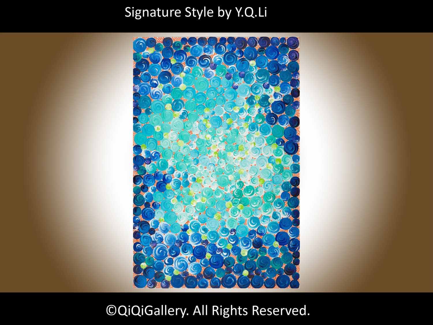 36" Abstract Contemporary Painting Original Modern Heavy Texture Impasto Swirls Wall Décor "Escape" by QIQIGALLERY
