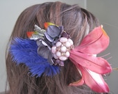 Mauve stargazer lily hair flower fascinator hair clip