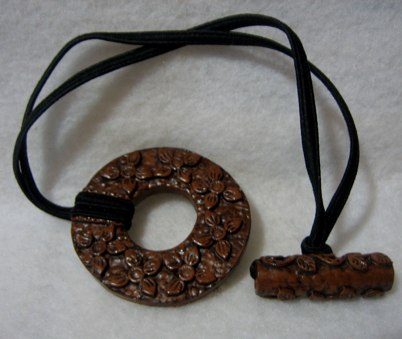 Dreadlocks Hair tie or Ponytail Holder for Dreads or Thick Hair or Sisterlocks Faux Wood Flowers