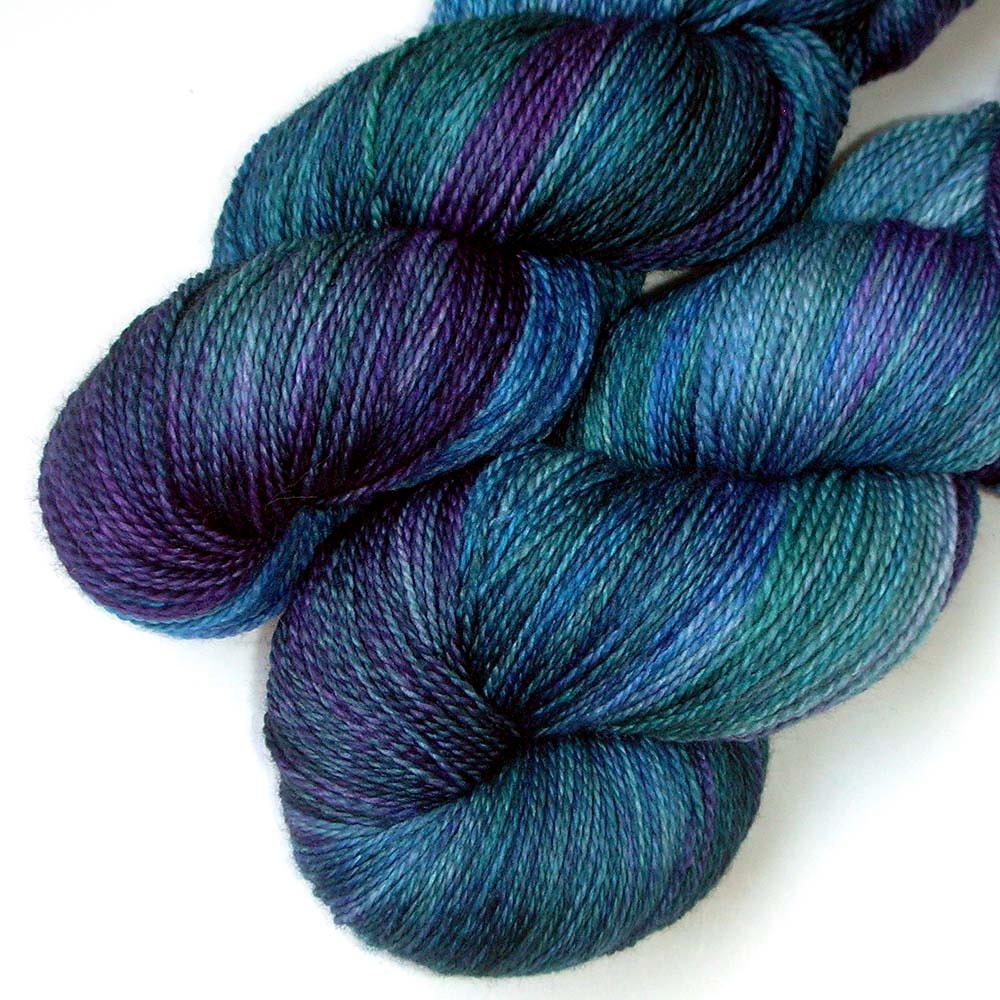 Superwash Merino, Cashmere and Nylon Yarn - Teal Splendor, 560 yards