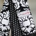 Black Damask and Dots Reversible Camera Strap