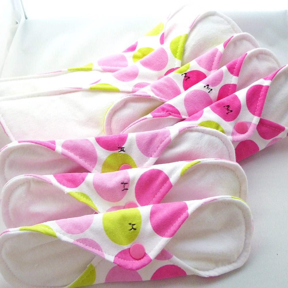 Made to Order Starter Set - Cloth Menstrual Pads - 3 heavy, 3 medium, and 2 overnight pads in your choice of fabrics