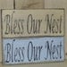 BLESS OUR NEST shabby cottage sign / home decor wood wall sign / hand crafted  rustic cottage decor