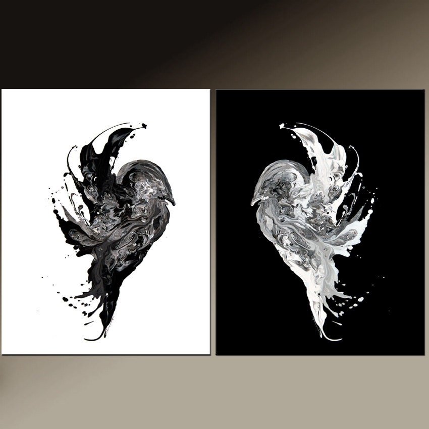 2PC Abstract Art Print Set 11x14 ea Contemporary Modern Wall Art by Destiny Womack  - dWo - One Soul