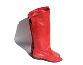 Bandolino Italian Red Leather Pirate Boots size: 6