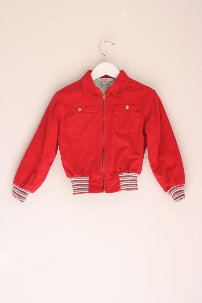 Vintage boys jacket ed with grey stripes 3/4T