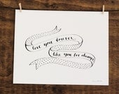 Love You Forever Like You for Always- Original Polka Dot Banner Calligraphy Art- 8x10 inches