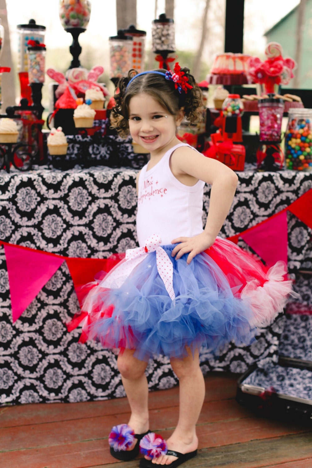 4th of July Tutu and Miss Independence Tank set with USA Crown - Perfect for your 4th Picnic, Parade, Summer Ball, Photo Prop