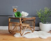 Franco Albini Style Rattan Coffee Table