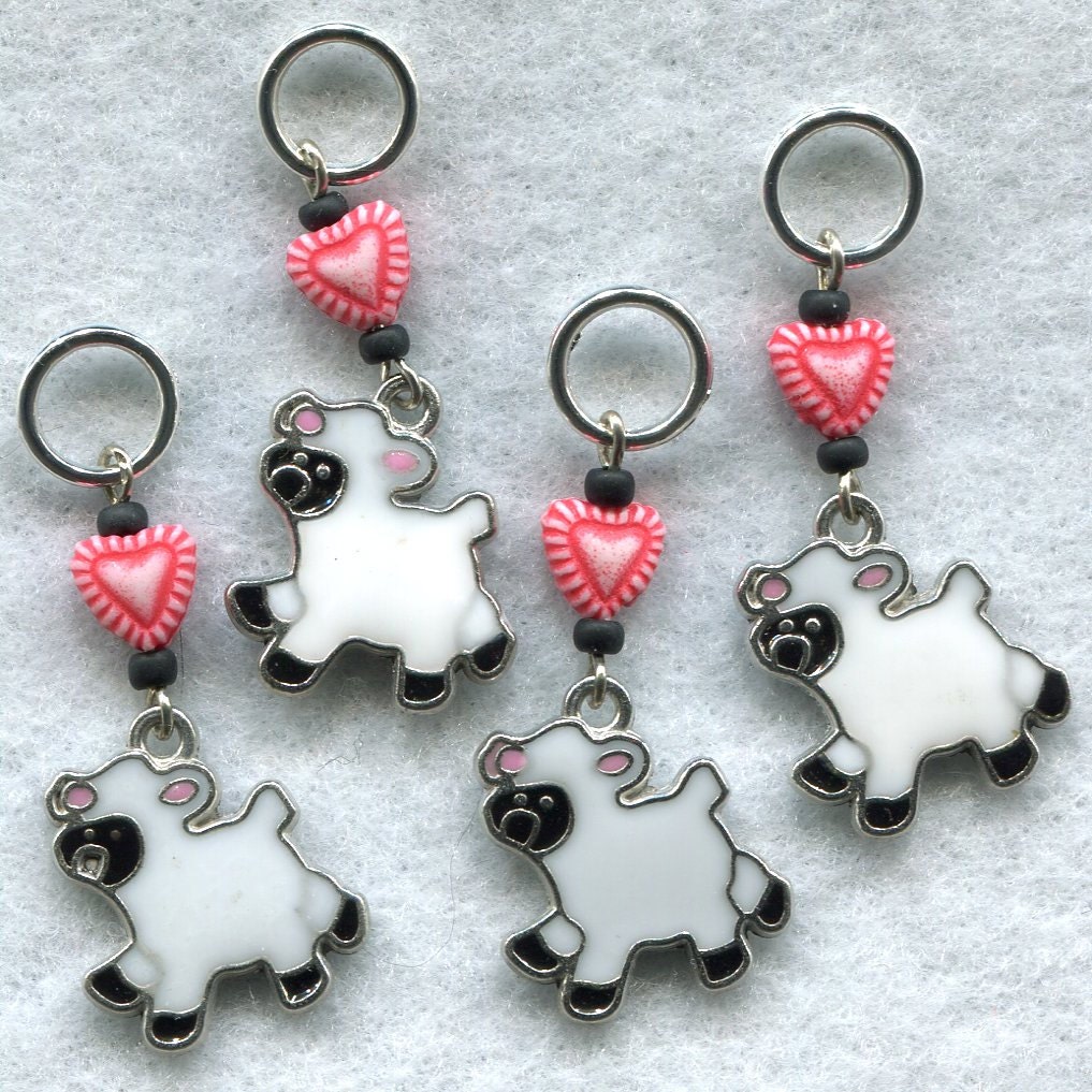 Sheep Stitch Markers Enameled Lamb Ram Sheep Set of 4 /SM28