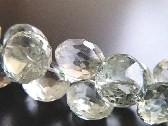 Amethyst Briolette Gemstone Prasiolite Faceted Onion 9mm 1/2 Strand Wholesale rate