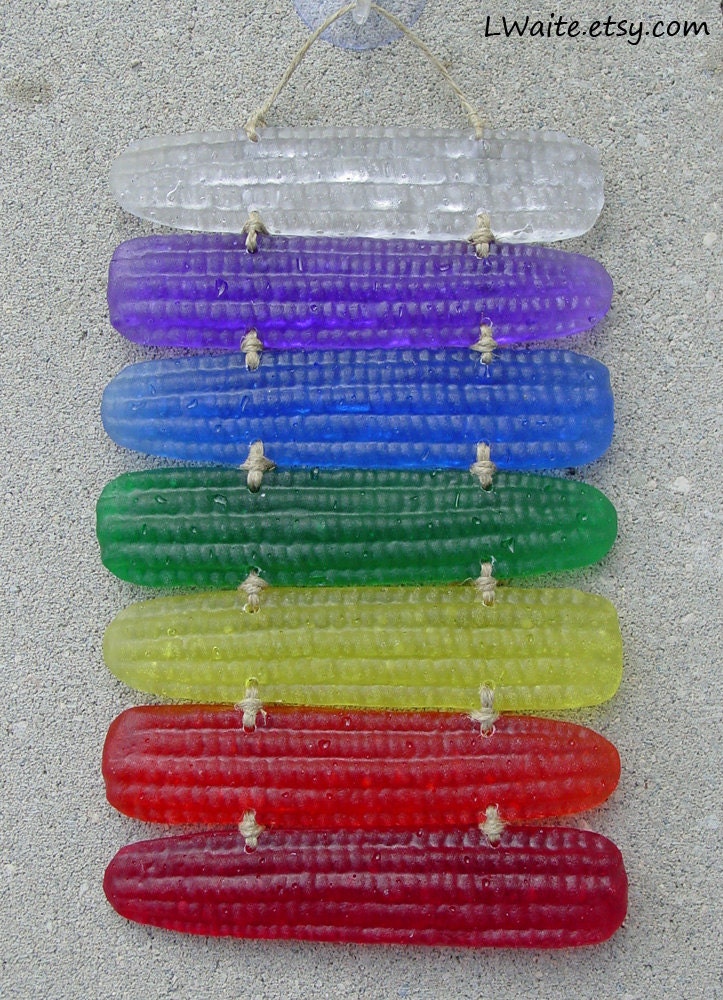Rainbow Chakra Cornstick Plastic Suncatcher