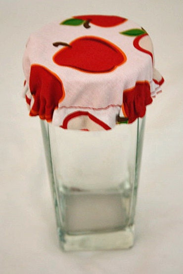 Reusable Wine Cup Glass Soda Can Robert Kaufman Metro Market Apple Fabric