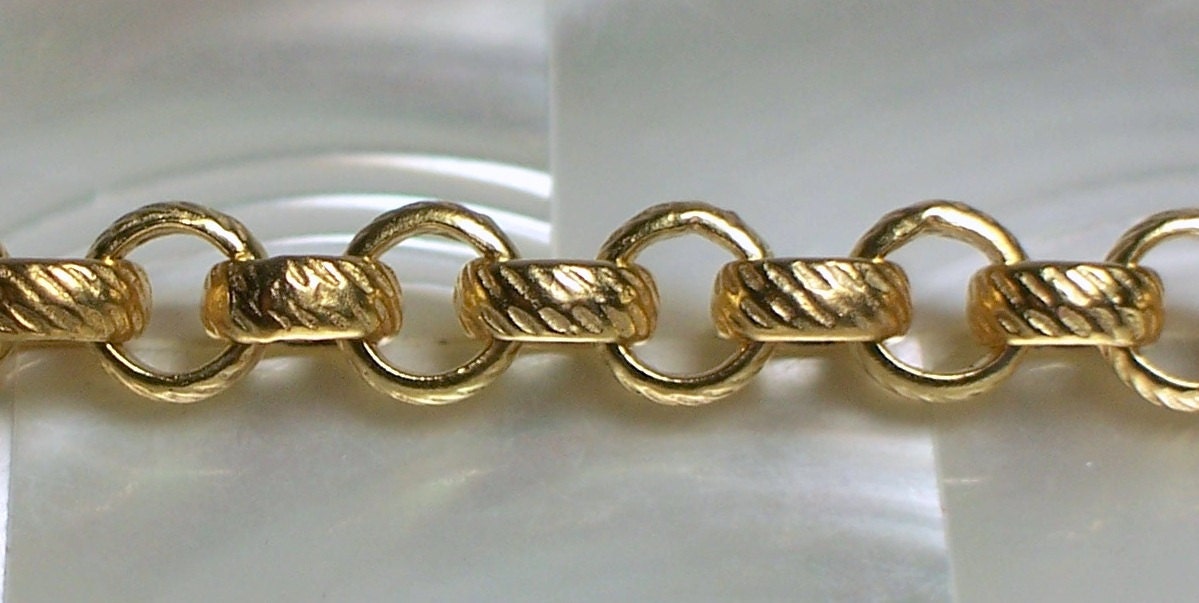 Chain Rolo Link Matte Gold plated Decorative line design Nickel Free Brass chain one foot