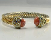 Vintage Costume Jewelry Rhinestone Cuff Bracelet