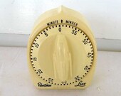 Vintage Robertshaw Lux Kitchen Minute Minder Timer in Buttercream Yellow