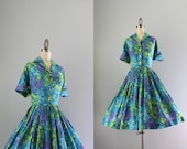 60s Dress / Vintage 1960s Dress / Sixties Bold Shirtwaist Day Dress