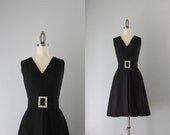 60s Dress / Vintage 1960s Cocktail Dress / Sixties Mod Little Black Dress