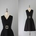 60s Dress / Vintage 1960s Cocktail Dress / Sixties Mod Little Black Dress
