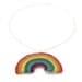 Rainbow necklace, crochet wire pendant on a sterling silver chain