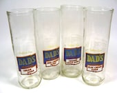 Four Pack Set of Mixed Recycled Dads Cream Soda Bottle Drinking Glass Cups