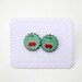 Red Cherry Earrings, Illustration Post Earrings, wood Jewelry