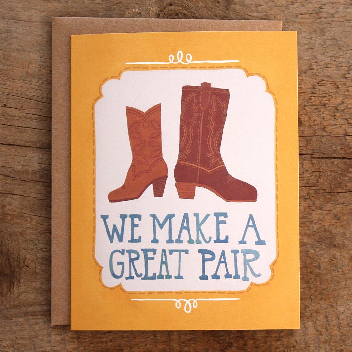 We Make a Great Pair Illustrated Card