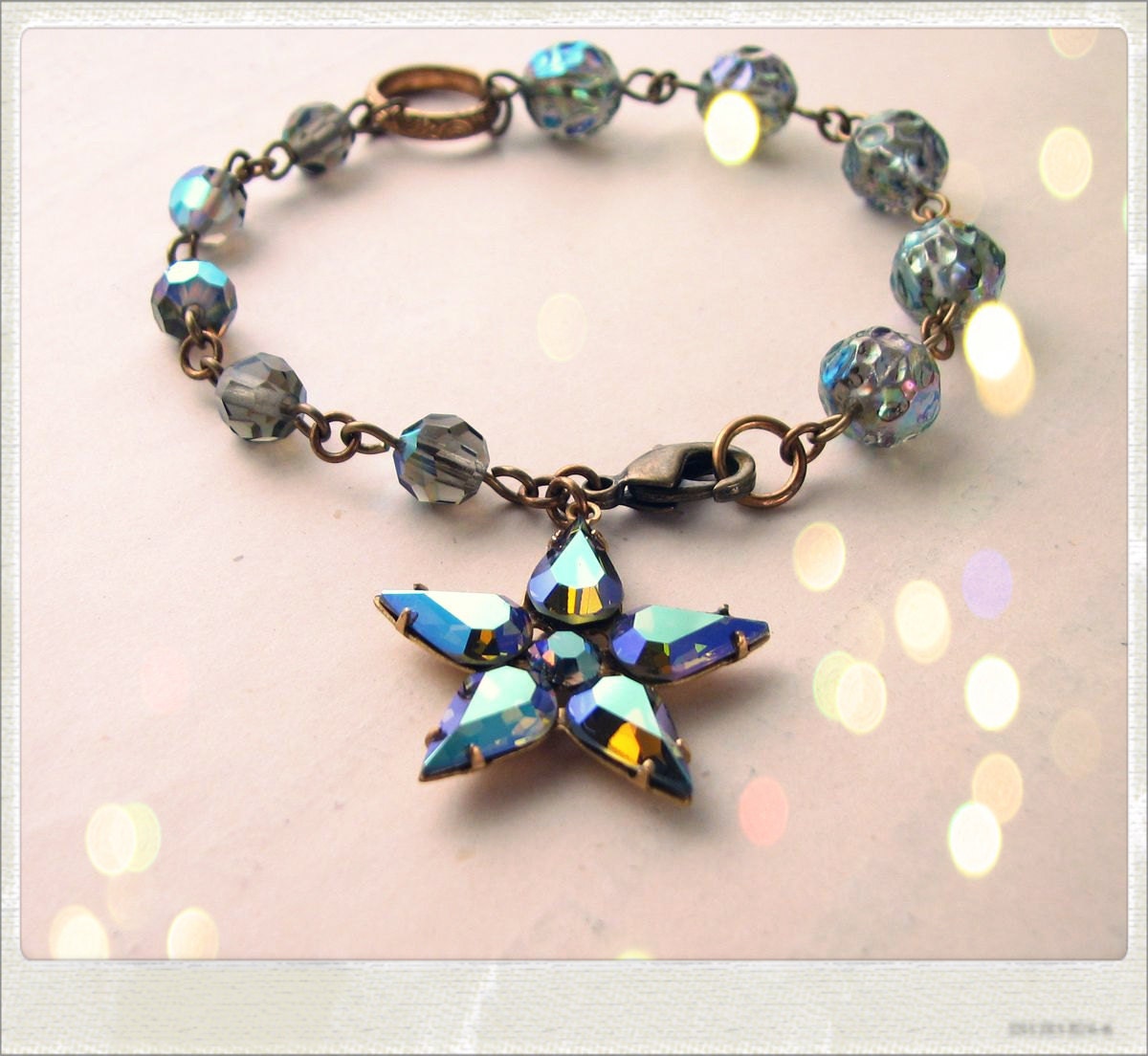 Starlight Starbright bracelet with vintage swarovski crystal