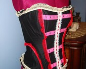 TRASHGLAM Victorian KAWAII lolita black cotton BONED bustier and lace