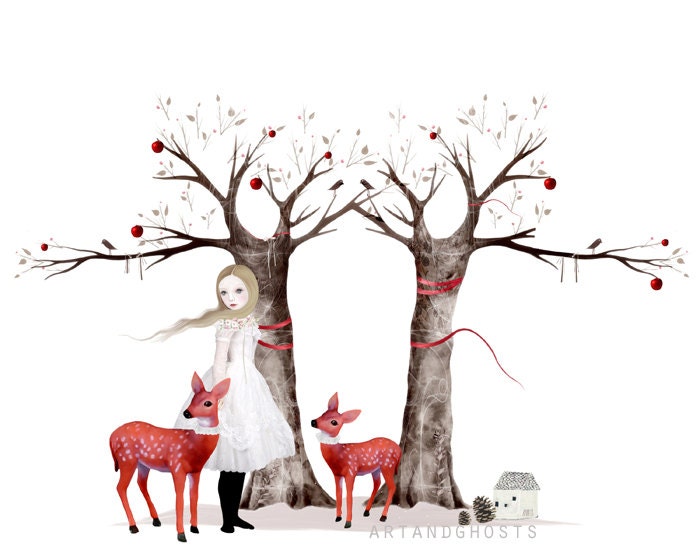 Winter's Tale - Digital Illustration Art Print 10x8