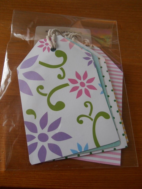 Buy gift tags and cards handmade - Pack of 6 Funky Gift Tags: handmade funky gift tags from card stock and handmade paper