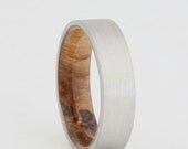 Palladium Wedding Band with Black Ash Sleeve
