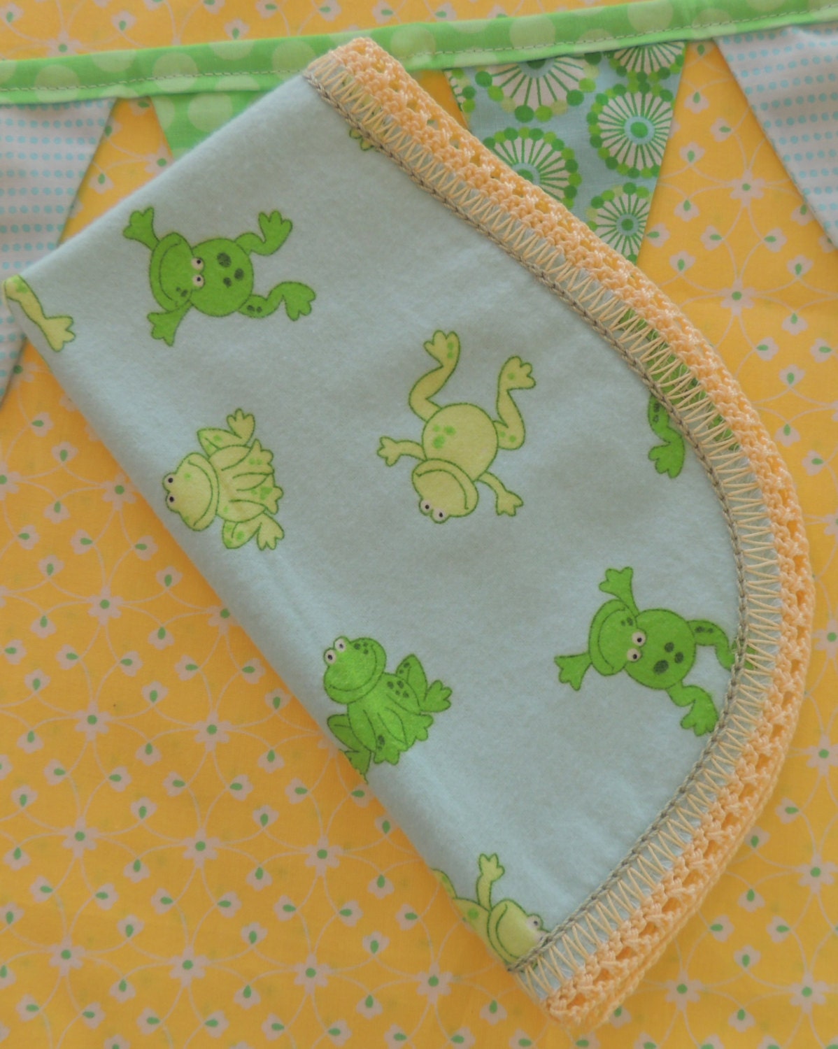 Hip Hop Little Green Frog Baby Burp Pad Cloth is perfect for the little man in your life