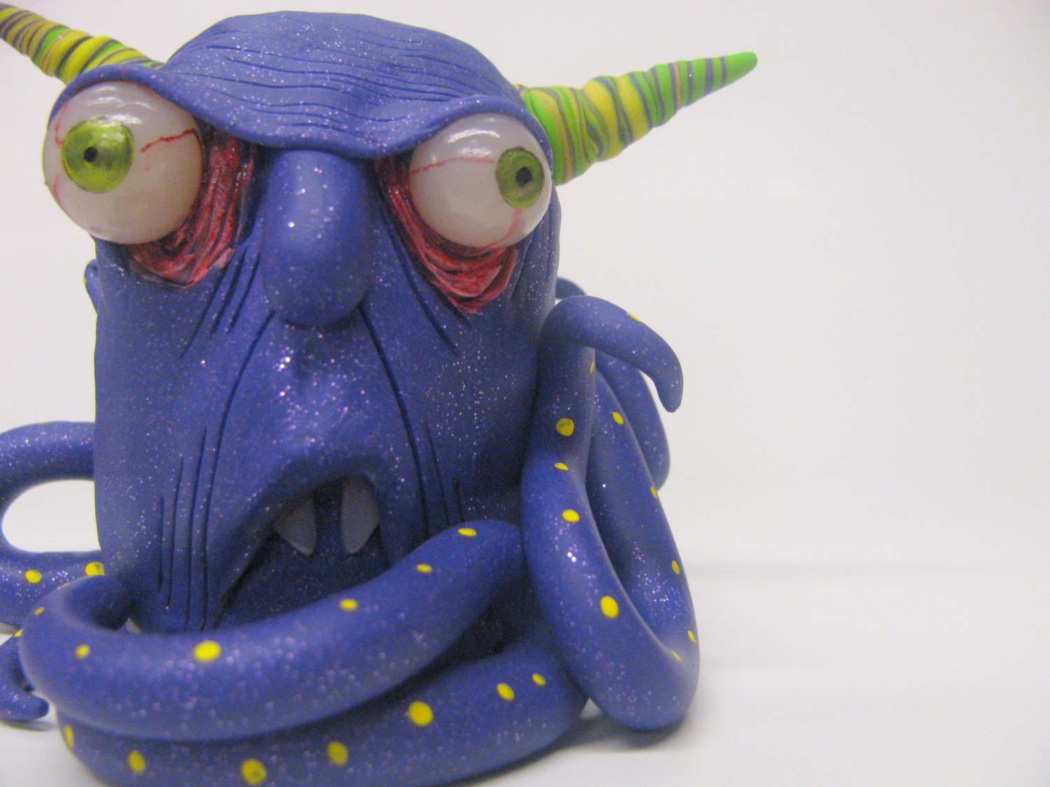 lowbrow one of a kind tentacle octopus monster ooak art sculpture by mealy monster land