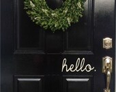 hello door lettering 4" x 8" you choose the color vinyl decal lettering