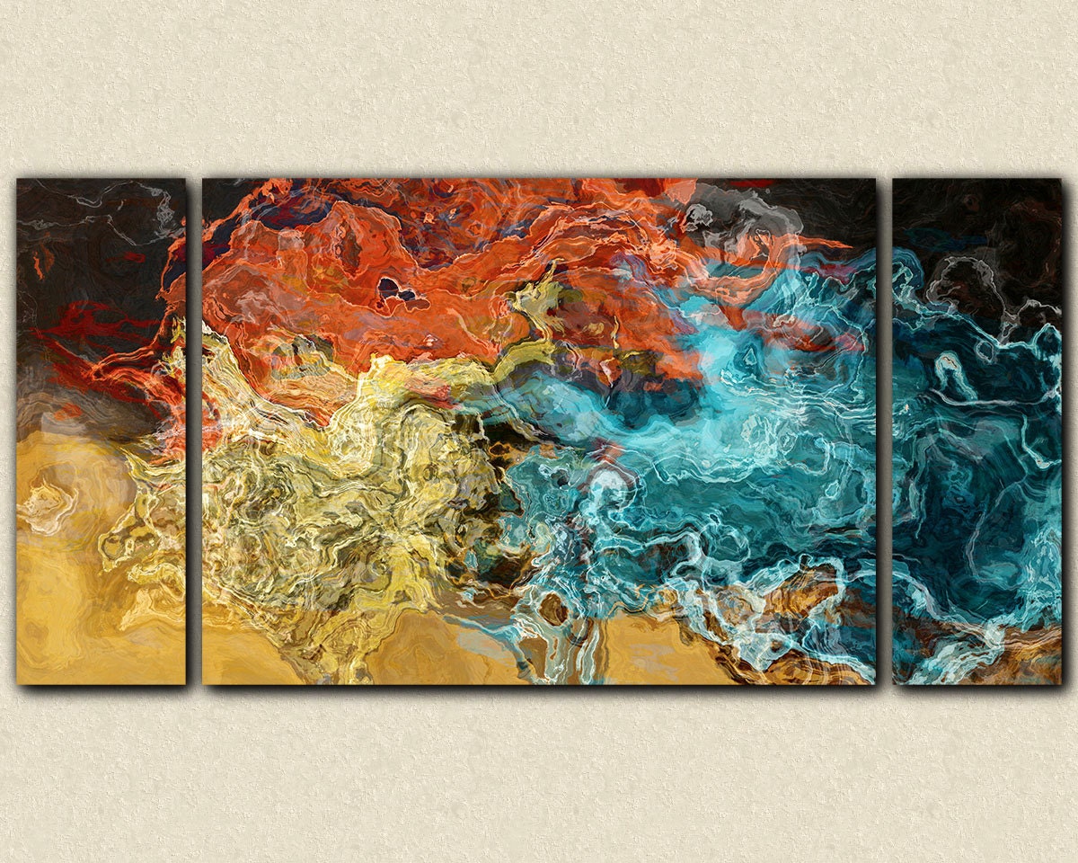 Abstract wall art stretched canvas print 30x60 by FinnellFineArt