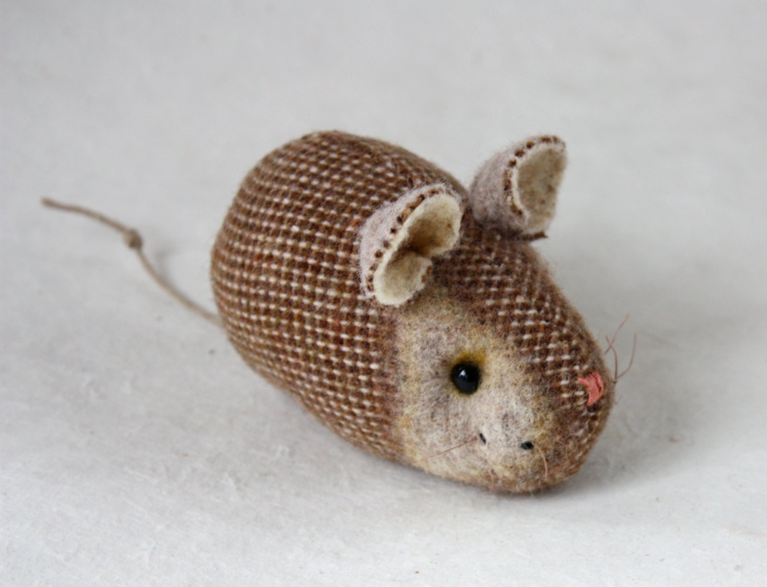 Mouse Plush Wool - Pocket Mouse - Sand Tweed