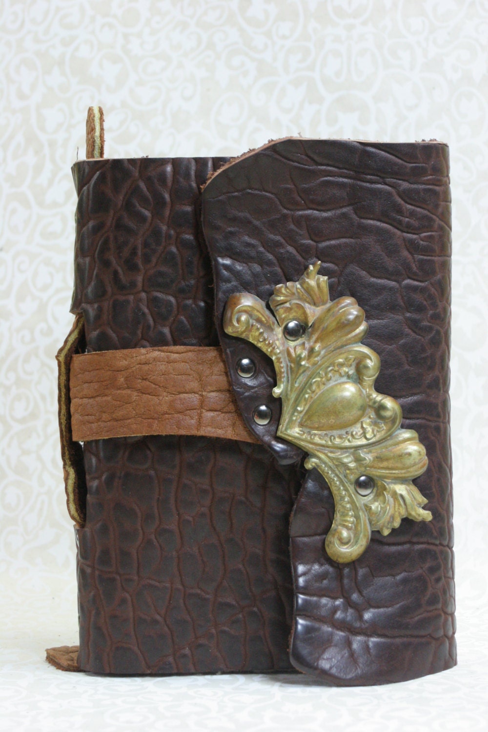 RESERVED Leather Wedding Heirloom Guest Book for Seth