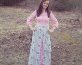 Vintage College Girl Pink & Floral Dress - Size 2 - 4