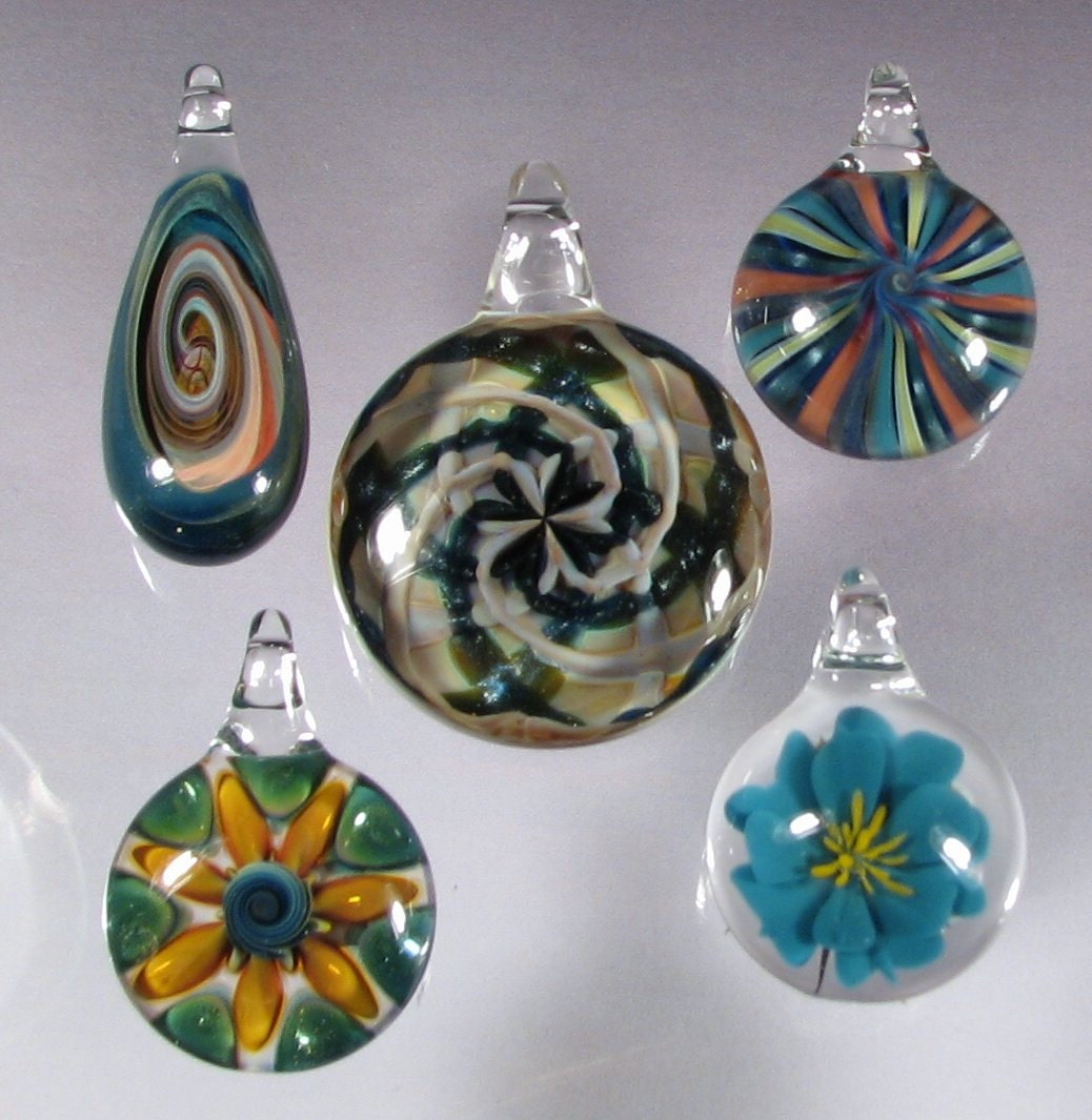 Glass Pendants wholesale lot necklace jewelry focals - Glass Peace glass jewelry (5097)