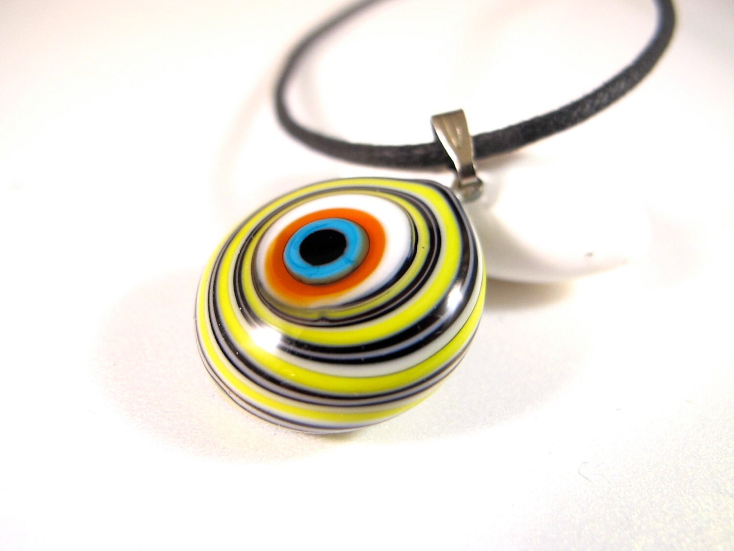 Yellow and Black  Evil Eye Pendant