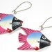 Fish Earrings, Pink and Blue Fish, Fish Jewelry