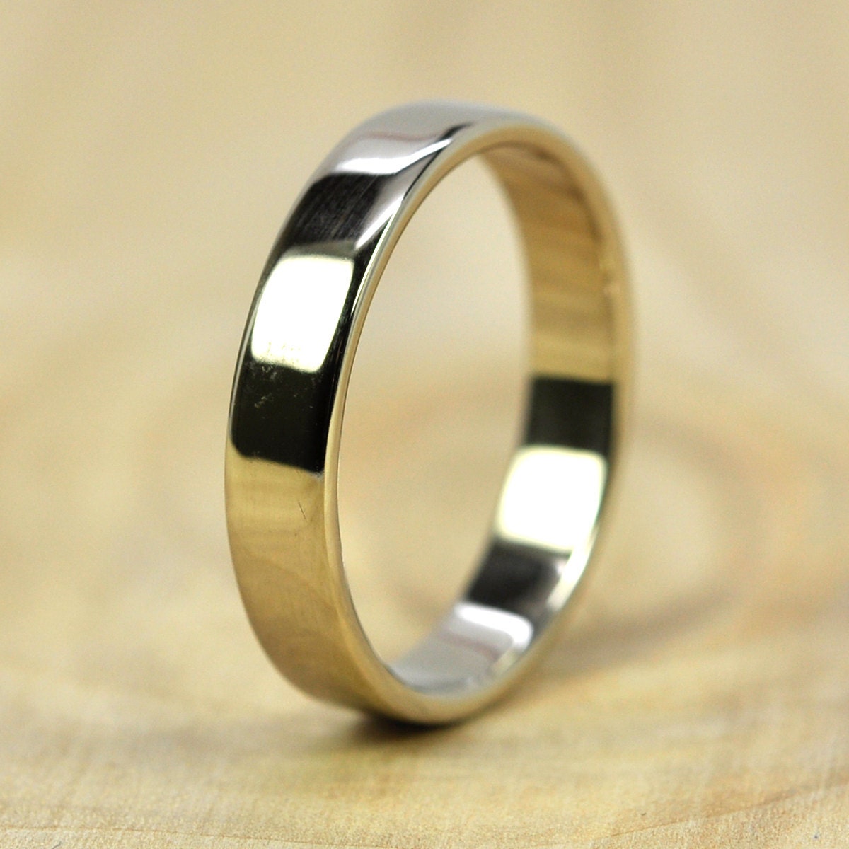 14K Palladium White Gold Wedding Band, 4mm, Recycled Gold Ring, Eco Friendly Wedding, size 10.25-12 this listing, Sea Babe Jewelry